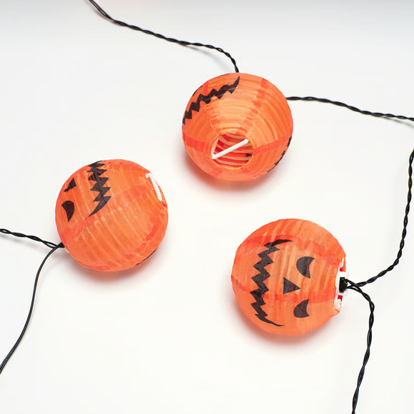 IKEA KUSTFYR LED String Light W/ 12 Lights, Pumpkin/Battery Operated Outdoor NEW - Picture 2 of 3